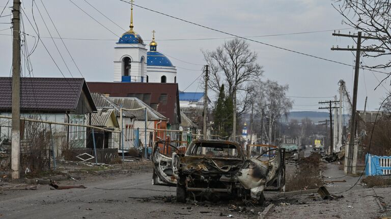 Освобожденное российскими войсками село Село Гончаровка в Курской области