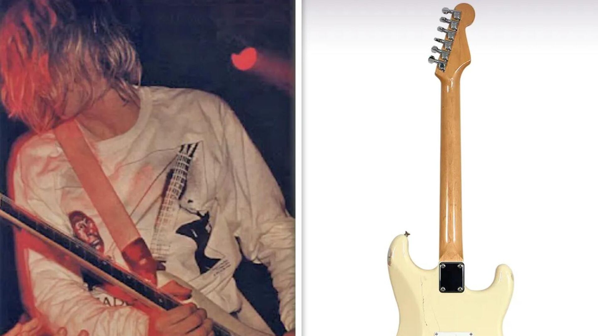 Курт Кобейн и его гитара Fender Stratocaster