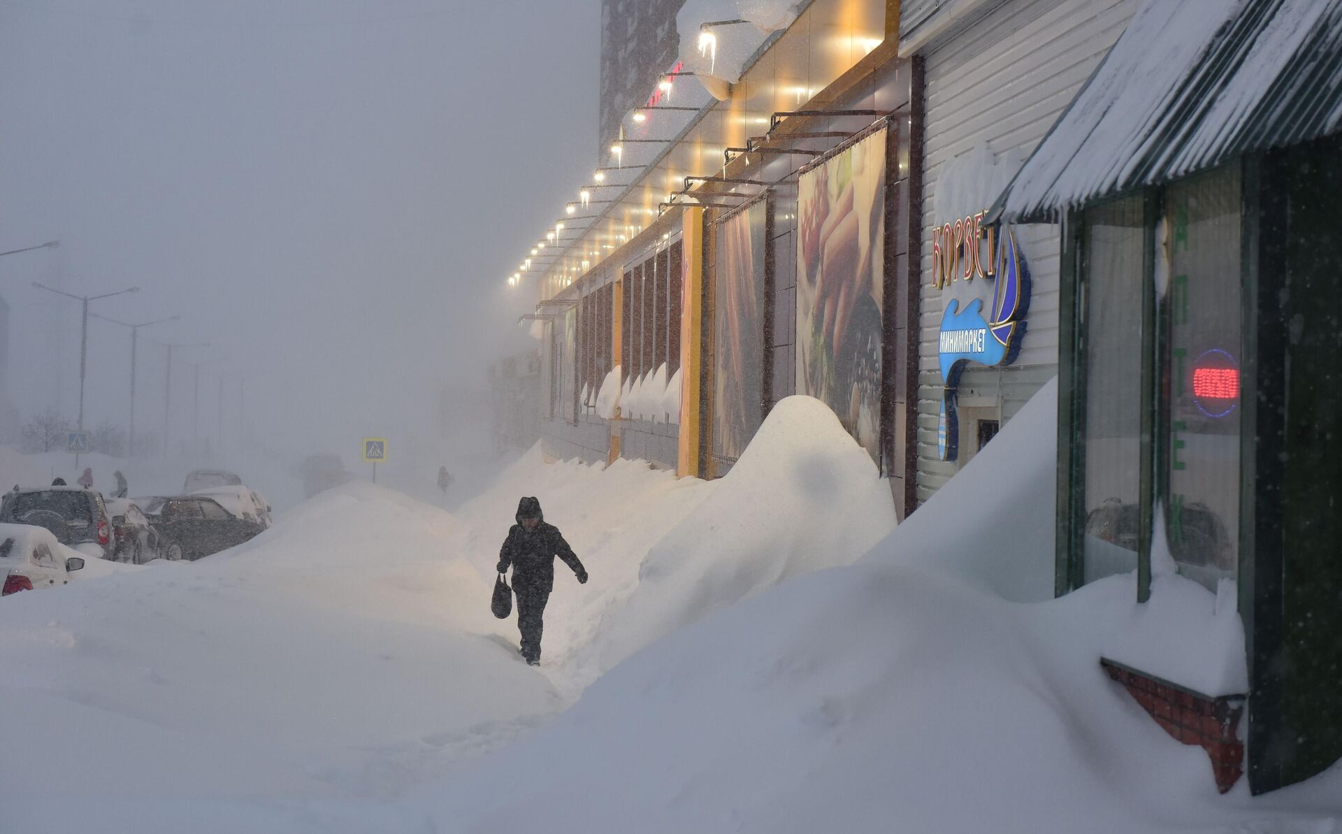 Снегопад в Норильске