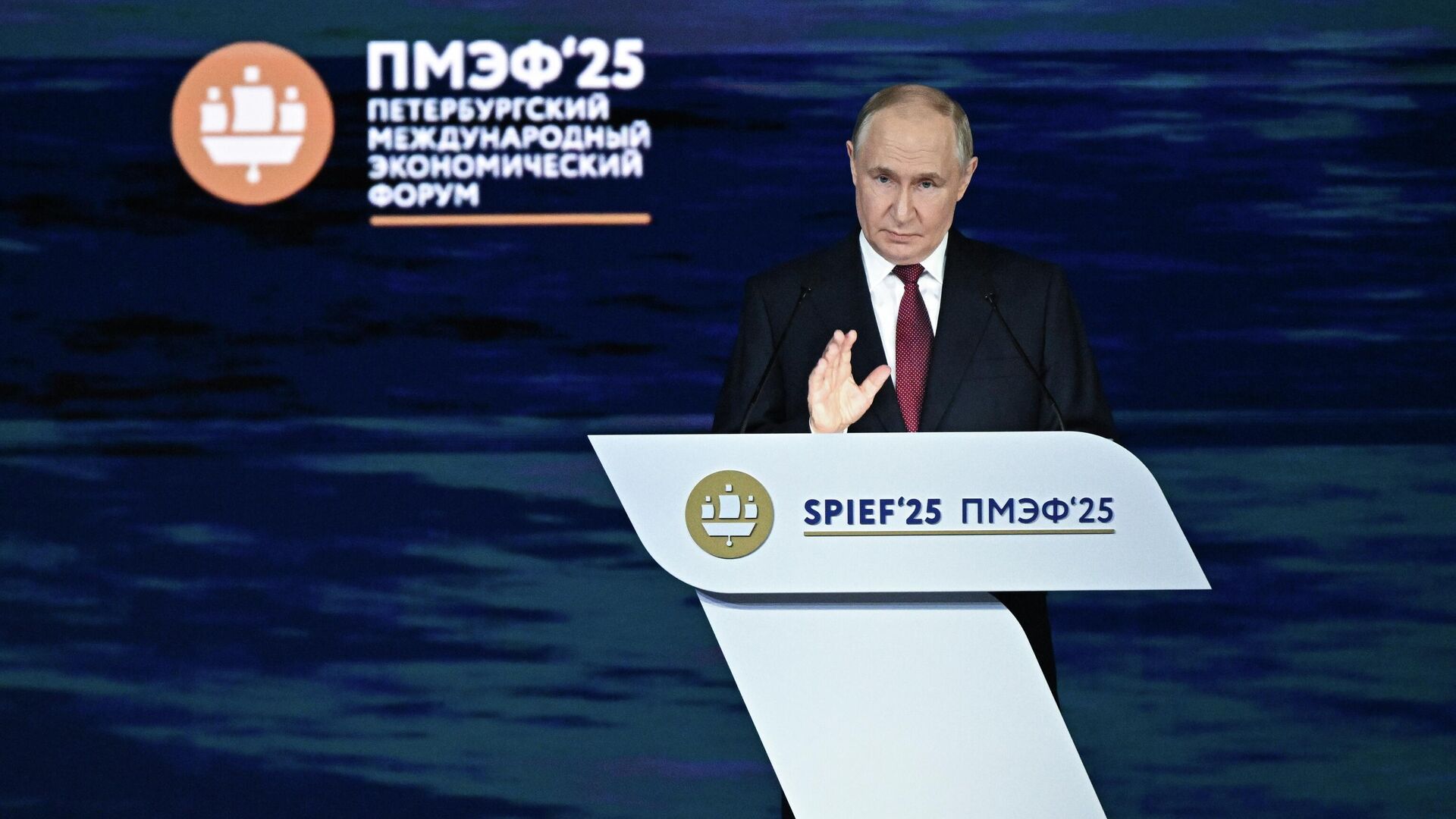 Президент РФ Владимир Путин на пленарном заседании XXVIII Петербургского международного экономического форума