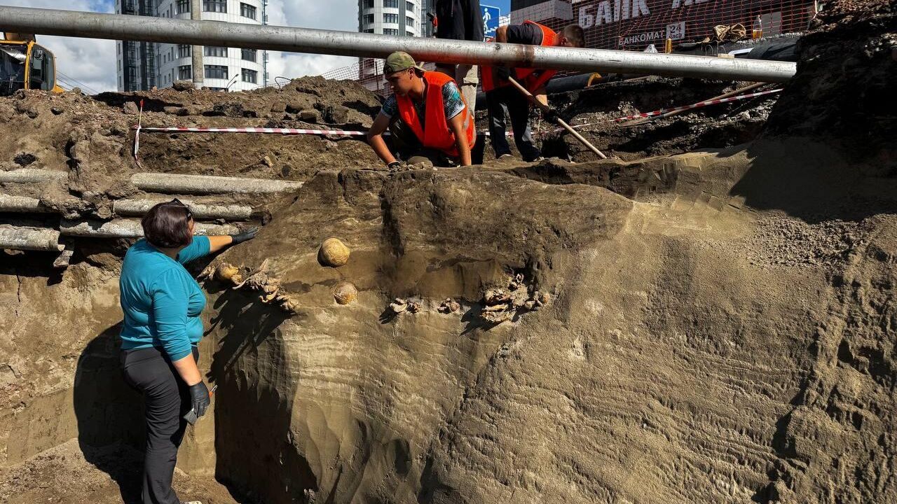 Массовое захоронение человеческих останков обнаружено во время археологического наблюдения при проведении капитального ремонта сетей водоснабжения в Красноярске