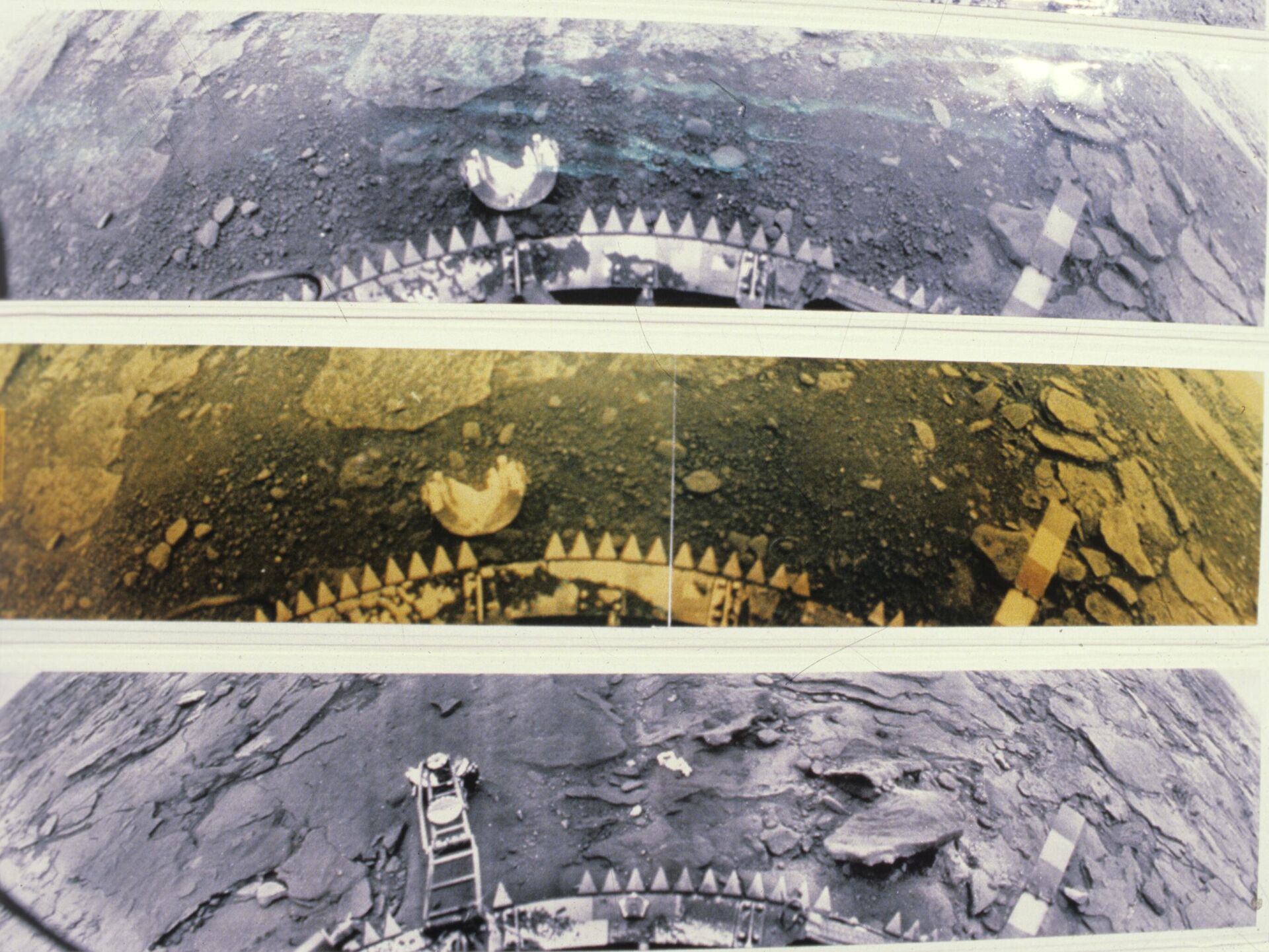 Репродукция изображения панорамы поверхности Венеры, полученная со спускаемого аппарата станции Венера-14