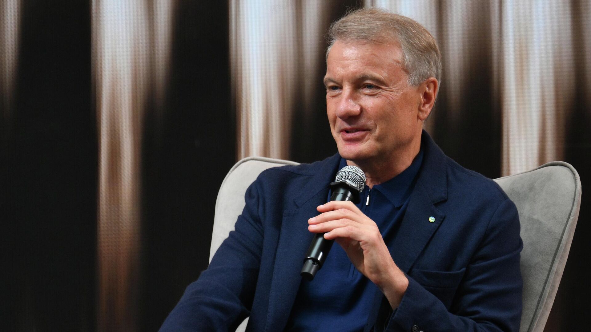 Президент, председатель правления ПАО Сбербанк Герман Греф на международном саммите по технологическому предпринимательству и инновациям Moscow Startup Summit. 1 октября 2025