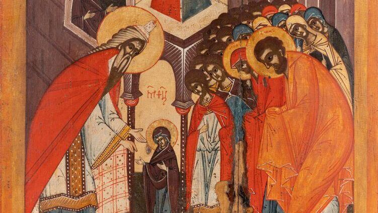 Фрагмент иконы Введение во храм Пресвятой Богородицы из собрания Музея им. Андрея Рублева