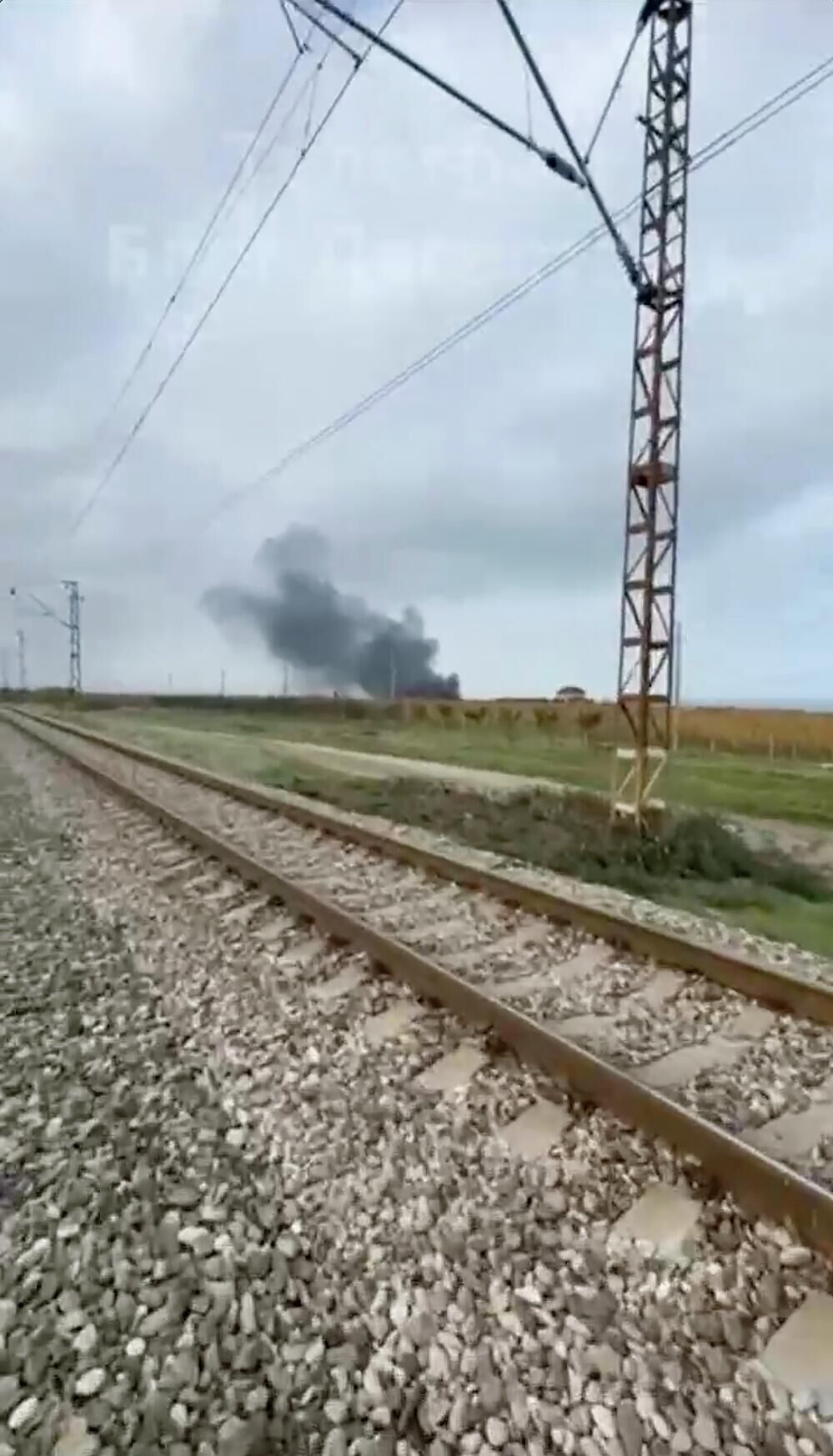 Место падения вертолета в Дагестане