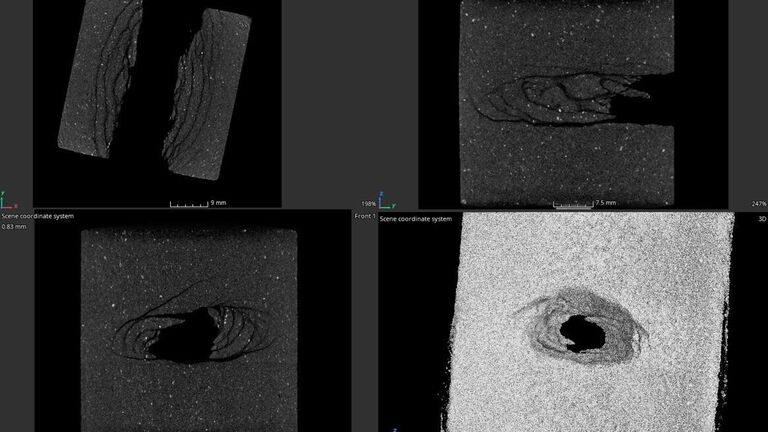 Изучение процессов разрушения на микротомографе