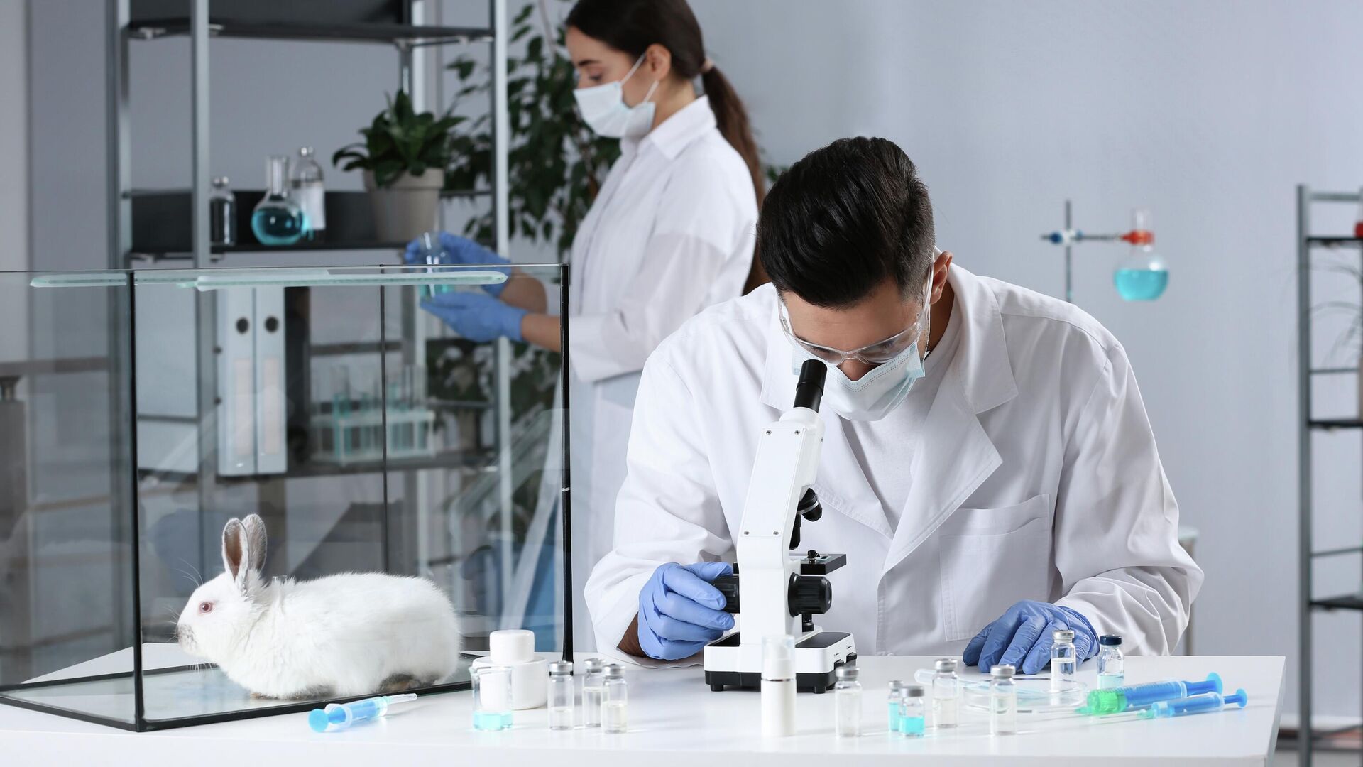 Ученые в лаборатории