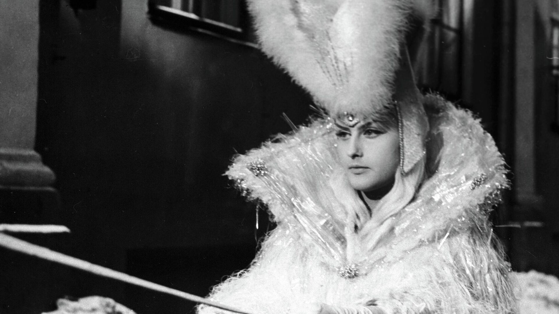 Актриса Наталья Климова на съемках фильма Снежная королева